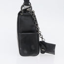 Salvatore Ferragamo Gancini Shoulder Bag Leather Black Silver Auth 173384-6