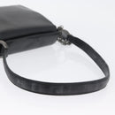 Salvatore Ferragamo Gancini Shoulder Bag Leather Black Silver Auth 173384-8
