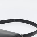 Salvatore Ferragamo Gancini Shoulder Bag Leather Black Silver Auth 173384-9