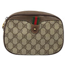 GUCCI GG Supreme Web Sherry Line Bag PVC Beige 007 58 6112 4002 Auth 173387-2