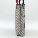 GUCCI GG Supreme Sherry Line Tote Bag PVC Navy Gold Red 39 02 003 Auth 173389-4