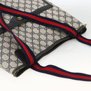 GUCCI GG Supreme Sherry Line Tote Bag PVC Navy Gold Red 39 02 003 Auth 173389-6