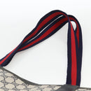 GUCCI GG Supreme Sherry Line Tote Bag PVC Navy Gold Red 39 02 003 Auth 173389-8