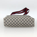 GUCCI GG Supreme Sherry Line Tote Bag PVC Navy Gold Red 39 02 003 Auth 173389-9