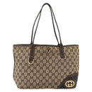 GUCCI GG Canvas Abbey Tote Bag Beige Gold 169946 Auth 173390-2