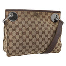 GUCCI GG Canvas Umhängetasche Beige Silber 120841 Original 173391-1