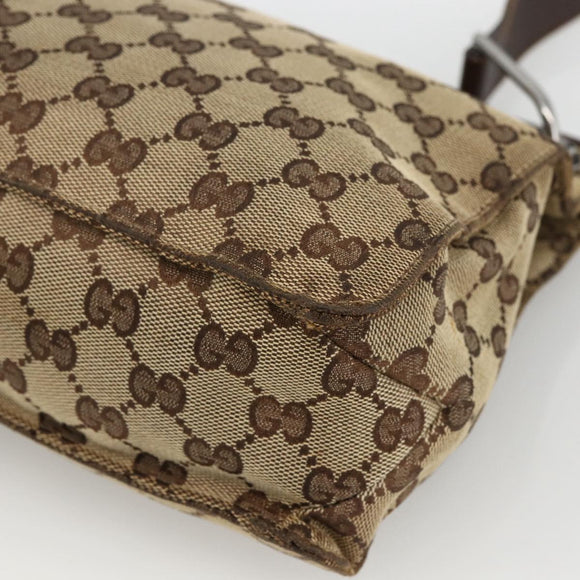 GUCCI GG Canvas Umhängetasche Beige Silber 120841 Original 173391