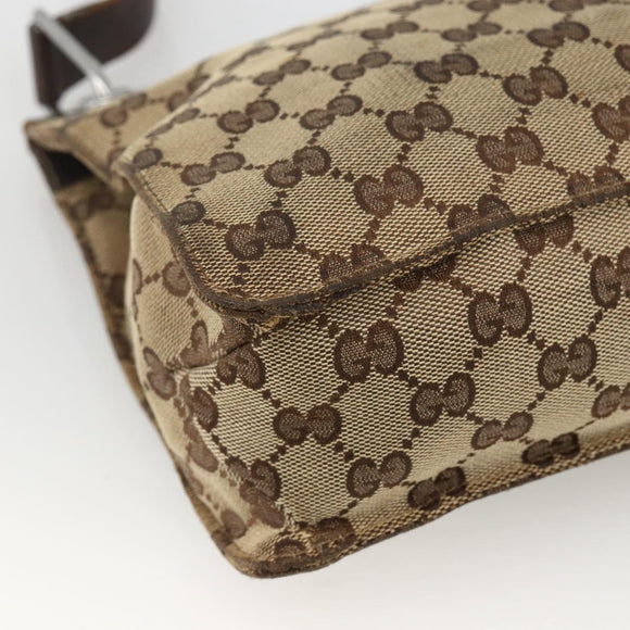 GUCCI GG Canvas Umhängetasche Beige Silber 120841 Original 173391