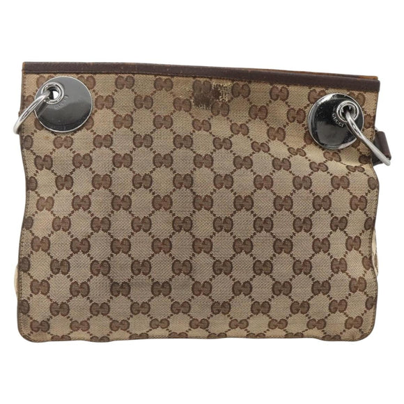 GUCCI GG Canvas Umhängetasche Beige Silber 120841 Original 173391