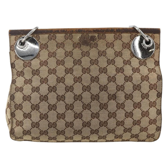 GUCCI GG Canvas Umhängetasche Beige Silber 120841 Original 173391