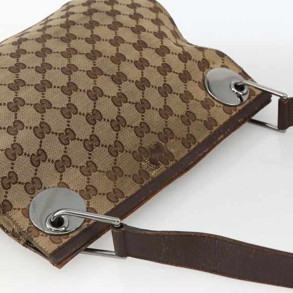 GUCCI GG Canvas Umhängetasche Beige Silber 120841 Original 173391