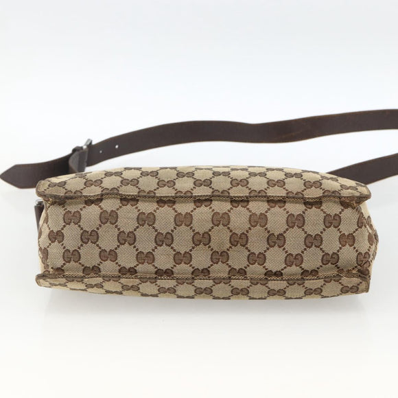GUCCI GG Canvas Umhängetasche Beige Silber 120841 Original 173391