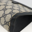 GUCCI GG Supreme Sherry Line Clutch Bag PVC Navy Red 89 01 032 Auth 173392-10