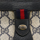GUCCI GG Supreme Sherry Line Clutch Bag PVC Navy Red 89 01 032 Auth 173392-12