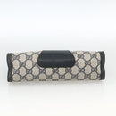 GUCCI GG Supreme Sherry Line Clutch Bag PVC Navy Red 89 01 032 Auth 173392-7
