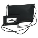 BALENCIAGA Clutch Bag Leather Black Silver Auth 173393A-1