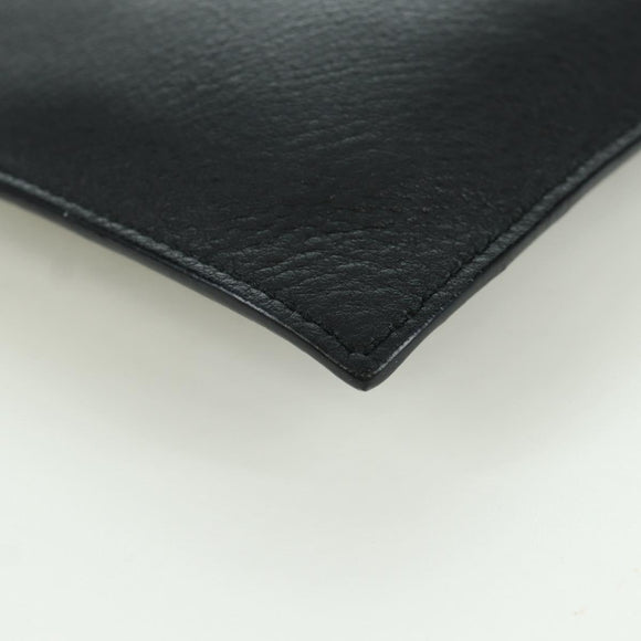 BALENCIAGA Clutch Bag Leather Black Silver Auth 173393A