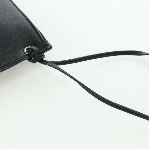 BALENCIAGA Clutch Bag Leather Black Silver Auth 173393A