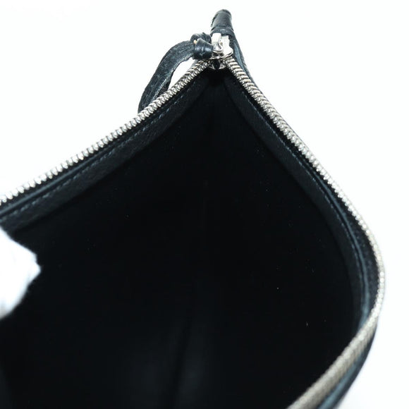 BALENCIAGA Clutch Bag Leather Black Silver Auth 173393A