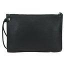 BALENCIAGA Clutch Bag Leather Black Silver Auth 173393A-2