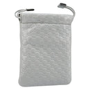 GUCCI Micro GG Canvas Guccissima Pouch Leather Silver 281982 Auth 173400V-1