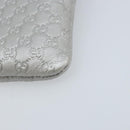 GUCCI Micro GG Canvas Guccissima Pouch Leather Silver 281982 Auth 173400V-15