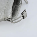 GUCCI Micro GG Canvas Guccissima Pouch Leather Silver 281982 Auth 173400V-8