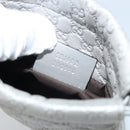 GUCCI Micro GG Canvas Guccissima Pouch Leather Silver 281982 Auth 173400V-11
