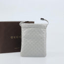 GUCCI Micro GG Canvas Guccissima Pouch Leather Silver 281982 Auth 173400V-12