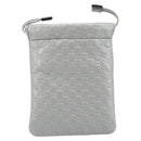 GUCCI Micro GG Canvas Guccissima Pouch Leather Silver 281982 Auth 173400V-13