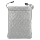 GUCCI Micro GG Canvas Guccissima Pouch Leather Silver 281982 Auth 173400V-2