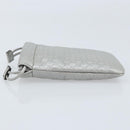 GUCCI Micro GG Canvas Guccissima Pouch Leather Silver 281982 Auth 173400V-4