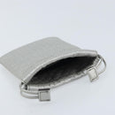 GUCCI Micro GG Canvas Guccissima Pouch Leather Silver 281982 Auth 173400V-5