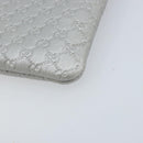 GUCCI Micro GG Canvas Guccissima Pouch Leather Silver 281982 Auth 173400V-7