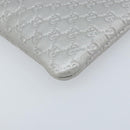 GUCCI Micro GG Canvas Guccissima Pouch Leather Silver 281982 Auth 173400V-14