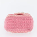 CHANEL Mini Matelasse 15 Chain Shoulder Bag Wool Pink Gold CC Auth 173407SAM-10
