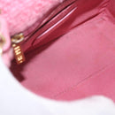 CHANEL Mini Matelasse 15 Chain Shoulder Bag Wool Pink Gold CC Auth 173407SAM-21