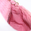 CHANEL Mini Matelasse 15 Chain Shoulder Bag Wool Pink Gold CC Auth 173407SAM-22