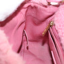 CHANEL Mini Matelasse 15 Chain Shoulder Bag Wool Pink Gold CC Auth 173407SAM-23
