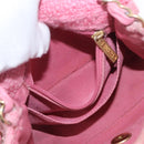 CHANEL Mini Matelasse 15 Chain Shoulder Bag Wool Pink Gold CC Auth 173407SAM-25
