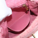 CHANEL Mini Matelasse 15 Chain Shoulder Bag Wool Pink Gold CC Auth 173407SAM-26