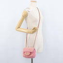 CHANEL Mini Matelasse 15 Chain Shoulder Bag Wool Pink Gold CC Auth 173407SAM-28