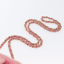 CHANEL Mini Matelasse 15 Chain Shoulder Bag Wool Pink Gold CC Auth 173407SAM-8