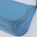 PRADA Accessory Pouch Nylon Light Blue Silver Auth 173414-9