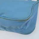 PRADA Accessory Pouch Nylon Light Blue Silver Auth 173414-15