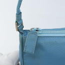 PRADA Accessory Pouch Nylon Light Blue Silver Auth 173414-10