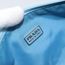 PRADA Accessory Pouch Nylon Light Blue Silver Auth 173414-18