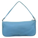 PRADA Accessory Pouch Nylon Light Blue Silver Auth 173414-2