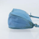 PRADA Accessory Pouch Nylon Light Blue Silver Auth 173414-3