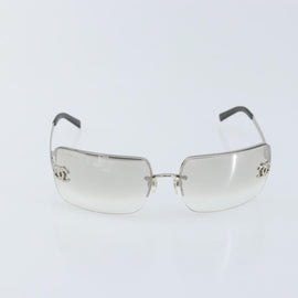 CHANEL COCO Mark Sunglasses metal Silver 4092-B CC Auth 173415V - 0